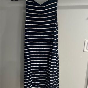 Time and Tru Navy and White Striped Maxi Dress